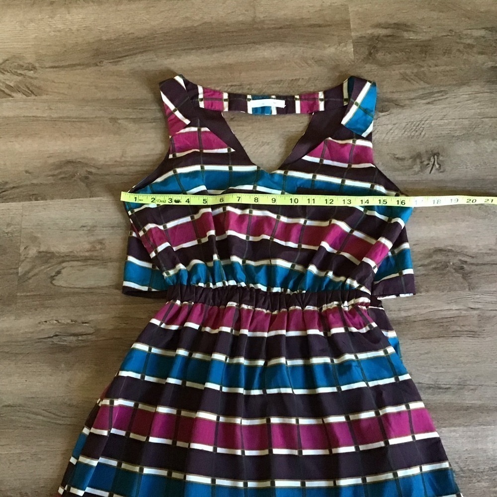 Ezra Dress Size S Mini Tank Striped Open Back Multicolor Sleeveless Blou… - Picture 6 of 7